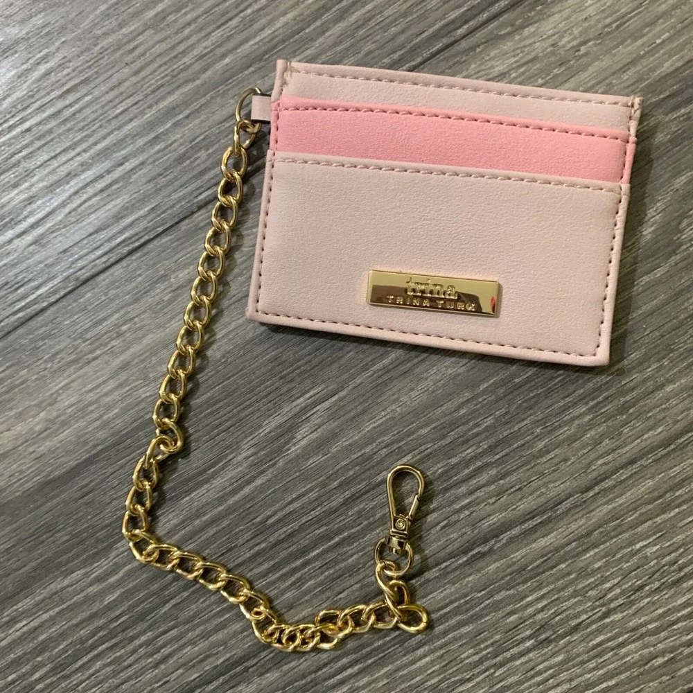 TRINA Trina Turk Mini Wallet‎ Credit Card/ID Holder With Keychain Pink